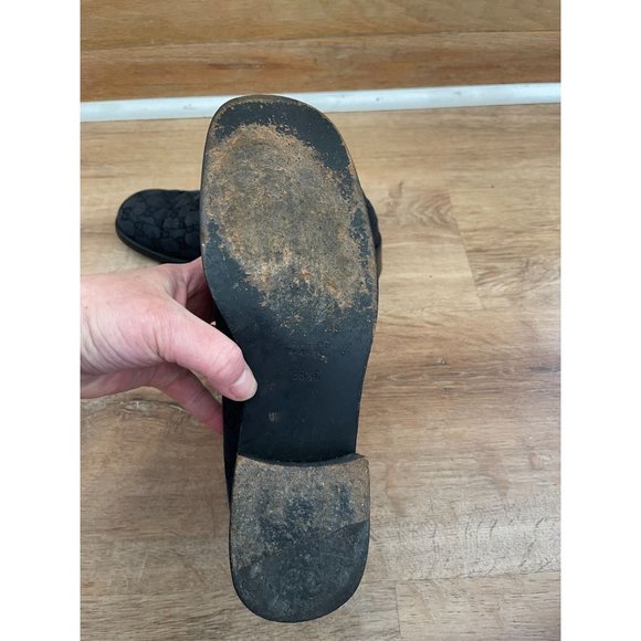 EUC GUCCI GG WOMENS LOAFER VINTAGE BLACK MONOGRAM SIZE - Picture 6 of 7